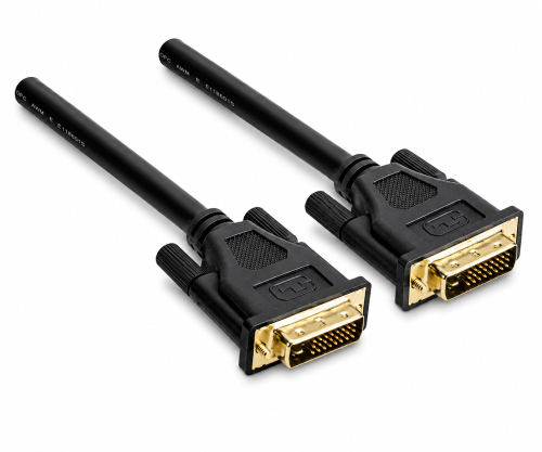 DVI-Digital Dual Link kabel, 24+1 moški/moški, pozlačeni kontakti, večplastno zaščiten, črn, polivinilasta vrečka DINIC, 2,00 m