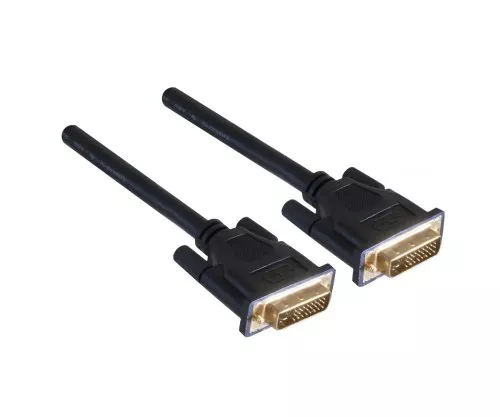 Cavo DVI-Digital Dual Link, 24+1 maschio/maschio, contatti placcati oro, multischermo, nero, lunghezza 2,00 m, sacchetto di plastica