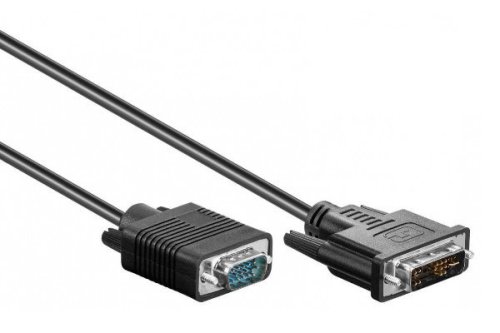 Kabel DVI-I 12+5 Stecker auf 15pol. HD-Stecker, 2-fach geschirmt, schwarz, DINIC Blister, Länge 3,00m