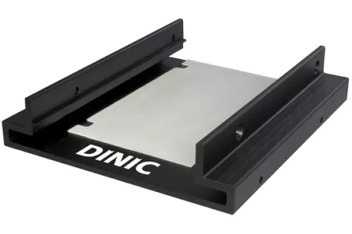 DINIC aluminum mounting frame for 2x 2.5" drives, suitable for SSD, SATA or IDE