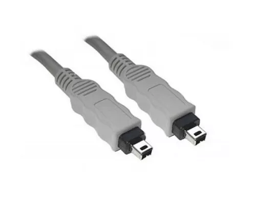 Kabel FireWire 4kolíková zástrčka na zástrčku, 2,00 m připojovací kabel IEEE1394a, šedý