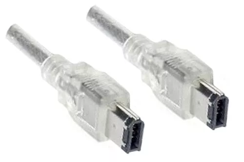 FireWire Kabel 6 polig Stecker auf Stecker, 10,00m Anschlusskabel IEEE 1394a, transparent