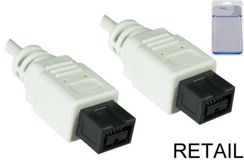 Kabel FireWire 9-pinski vtič do vtiča, 1,00 m priključnega kabla IEEE 1394b, bel