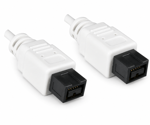 FireWire Kabel 9 polig Stecker auf Stecker, 1,00m Anschlusskabel IEEE 1394b, weiß