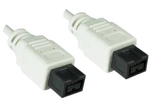 FireWire kabel 9-polige stekker naar stekker, aansluitkabel IEEE 1394b, wit, 2,00m