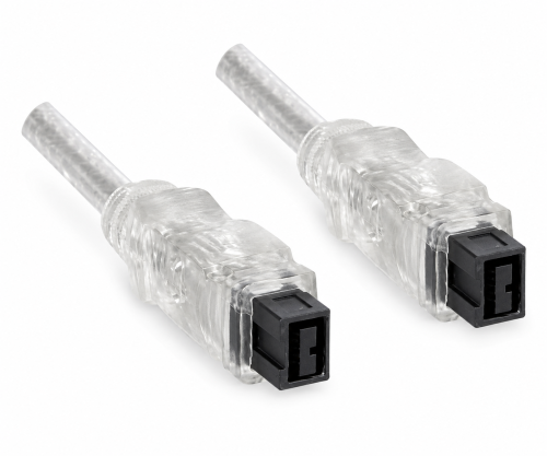 FireWire kaabel 9-pin pistikuga, ühenduskaabel IEEE 1394b, läbipaistev, 2.00m