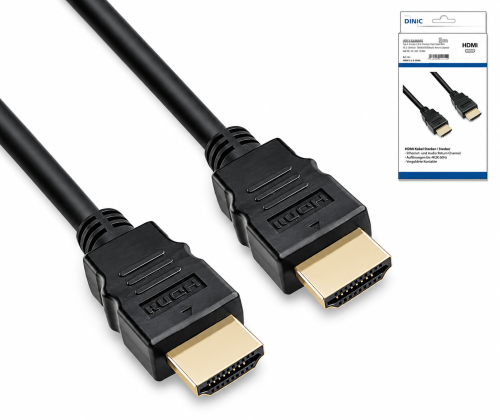 HDMI Kabel 19-pol A auf A Stecker, High Speed, Ethernet-Channel, 4K2K@60Hz, schwarz, Länge 1,00m, Box