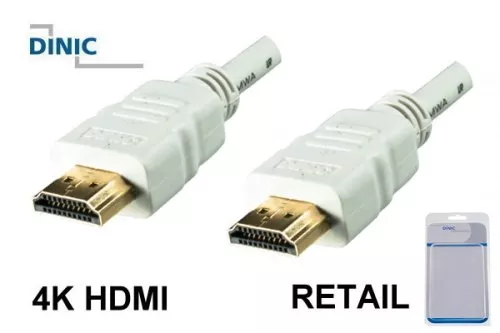 Kabel HDMI 19-pin A do zástrčky A, vysokorychlostní, ethernetový kanál, 4K2K@60Hz, bílý, délka 2,00 m, balení blistrů