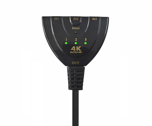 Cutie de comutare automată 3 la 1 HDMI, DINIC Box 3 dispozitive cu conexiune HDMI la, de exemplu, 1 televizor, DINIC Box cu Eurohole