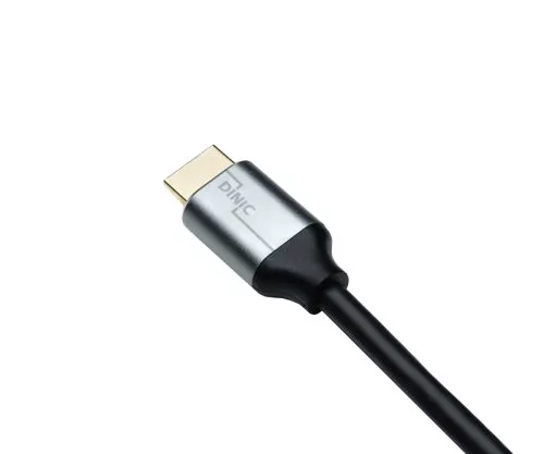 HDMI 2.1 Kabel, 2x Stecker Aluminiumgehäuse, 1m 48Gbps, 4K@120Hz, 8K@60Hz, 3D, HDR, DINIC Box