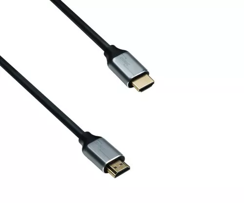 Kabel HDMI 2.1, 2x wtyk w aluminiowej obudowie, 2m 48Gbps, 4K@120Hz, 8K@60Hz, 3D, HDR, DINIC Box