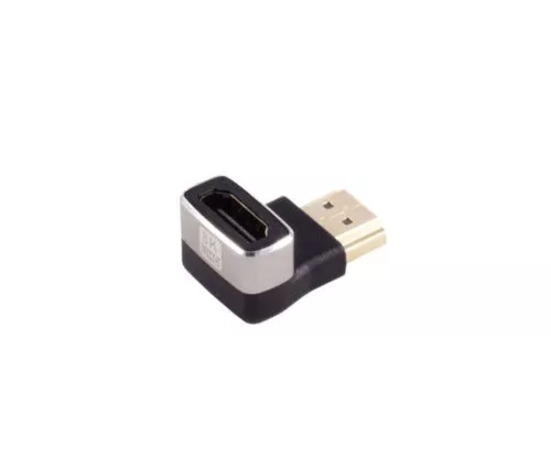 DINIC HDMI-A adapter, 90° angle bottom, 8K, metal HDMI-A female