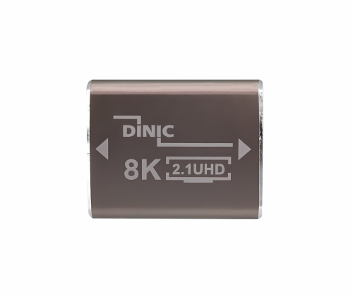 DINIC HDMI-A-stik, 8K, metal HDMI-A-stik til stik, 8K 60Hz / 4K 120Hz, DINIC-boks med Euro-hul