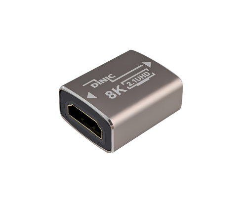 DINIC HDMI-A Verbinder, 8K, Metall HDMI-A Buchse auf Buchse, 8K 60Hz / 4K 120Hz, Polybag