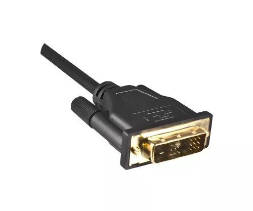 HDMI Kabel A Stecker auf DVI-D Stecker, vergoldete Kontakte, schwarz, DINIC Box mit Euroloch, Länge 2,00m