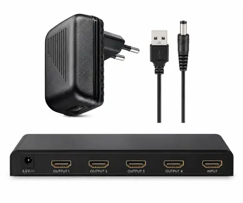 HDMI-Splitter 1 auf 4 (4K @ 30 Hz) max. Auflösung 4K/30Hz (3840x2160) UHD, DINIC Box