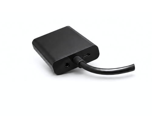 Adaptador HDMI tipo A de 19 pinos para tomada VGA, com tomada de áudio, preto, bolsa DINIC