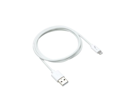 USB A to Lightning cable, white, DINIC box with Euro hole, 0.5m