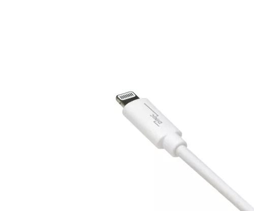 USB A to Lightning cable, white, DINIC box with Euro hole, 0.5m