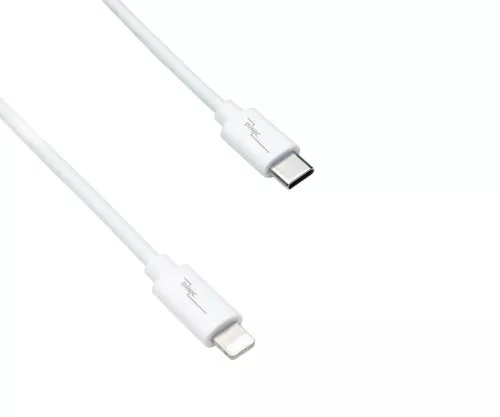 USB C to Lightning cable, MFi certified, sync and fast charging cable, white, DINIC box with Euro hole, 1m
