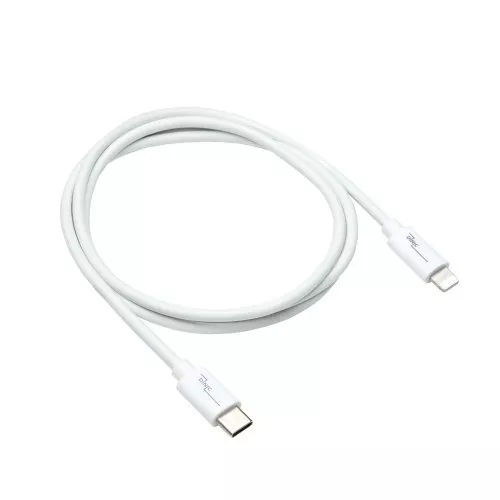 USB C to Lightning cable, MFi certified, sync and fast charging cable, white, DINIC box with Euro hole, 1m