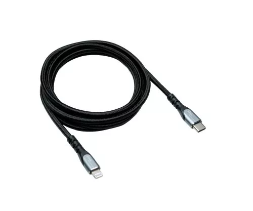 Καλώδιο USB C σε Lightning HQ, πιστοποιημένο MFi, καλώδιο συγχρονισμού και γρήγορης φόρτισης, μαύρο, κουτί DINIC με οπή Euro, 1m