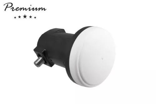 DINIC Premium LNB singolo con 1x connessione F, convertitore per antenna satellitare, incl. protezione dalle intemperie