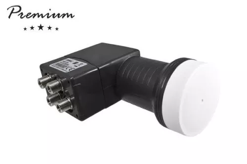 DINIC Premium Quad-LNB avec 4x connexion F, convertisseur d'antenne satellite, protection contre les intempéries incluse