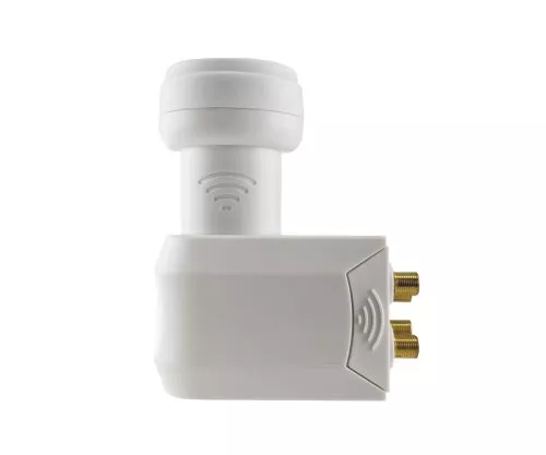 LNB se čtyřmi přepínači, připojení pro čtyři SAT přijímače *s* multipřepínačem, krabice DINIC s eurootvorem