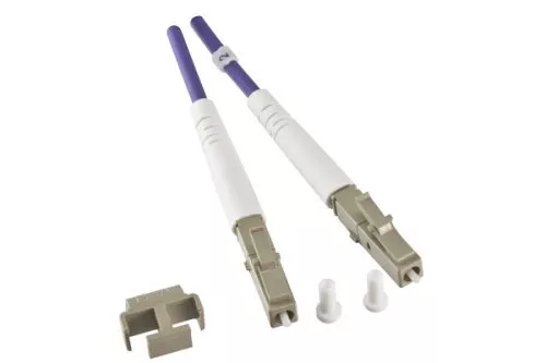 Cavo in fibra ottica OM4, 50µ, connettore LC / LC multimodale, eric violet, duplex, LSZH, 100m