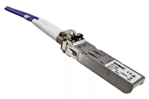 FO cable OM4, 50µ, LC / LC connector multimode, ericaviolet, duplex, LSZH, 2m