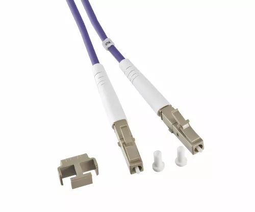 Fibre optic cable OM4, 50µ, LC / LC connector multimode, eric violet, duplex, LSZH, 30m