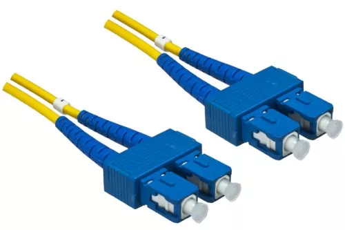 FO cable OS1, 9µ, SC / SC connector, single mode, duplex, yellow, LSZH, 10m