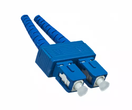 Fibre optic cable OS1, 9µ, SC / SC connector, single mode, duplex, yellow, LSZH, 20m