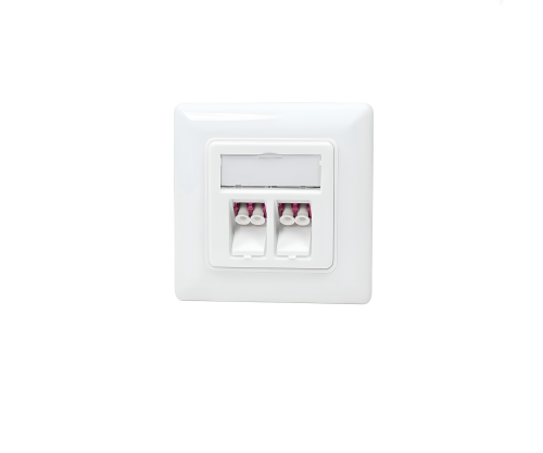 Prise de raccordement FO avec 2 adaptateurs LC-Duplex, blanc