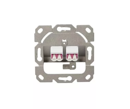 LWL Anschlussdose mit 2 LC-Duplex Adaptern, weiß