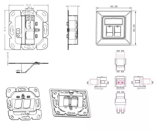 Optická rozbočovací skříňka se 2 duplexními adaptéry LC, bílá