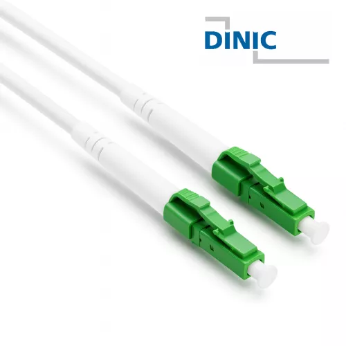 Anschlusskabel für Glasfaser-Router, LCA-LCA, Simplex, OS2, LC/APC 8° auf LC/APC 8°, LSZH, DINIC Box mit Euroloch, Länge 10m