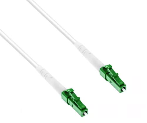 Connection cable for fibre optic router, LCA-LCA, simplex, OS2, LC/APC 8° to LC/APC 8°, LSZH, DINIC box with Euro hole, length 15m