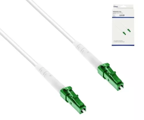 Tilkoblingskabel for fiberoptisk ruter, LCA-LCA, simplex, OS2, LC/APC 8° til LC/APC 8°, LSZH, 30 m, DINIC-boks