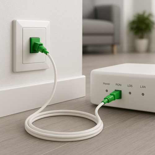 Priključni kabel za optični usmerjevalnik, LCA-SCA, simpleksni, OS2, LC/APC 8° do SC/APC 8°, LSZH, škatla DINIC z luknjo Eurohole, dolžina 50 m