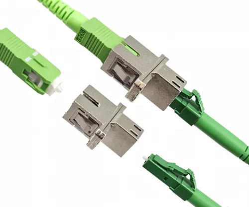 Fibre optic adapter LC/APC socket to SC/APC socket Fibre optic adapter, singlemode / simplex