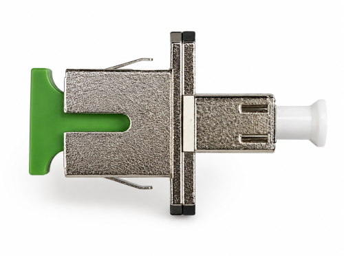 DINIC optikai adapter, LC/APC aljzat – SC/APC aljzat, egymódusú / simplex, DINIC doboz Euro-furattal
