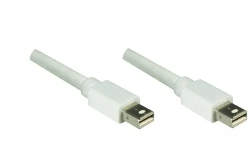 Kabel Mini DisplayPort męski-męski, kabel połączeniowy, biały, długość 2,00 m, opakowanie typu blister