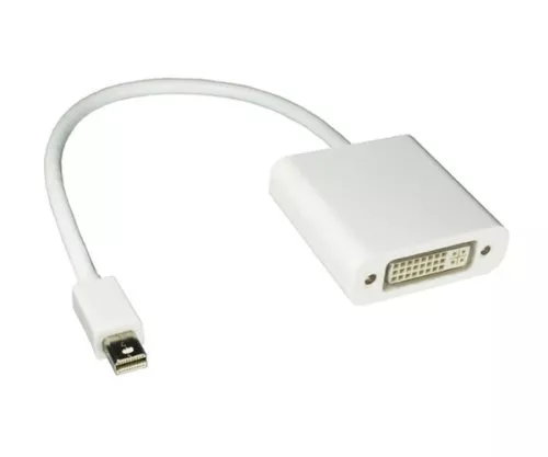 Adaptor de la mufă DVI la mufă Mini DisplayPort, compatibil Thunderbolt, alb, lungime 0,20 m, blister