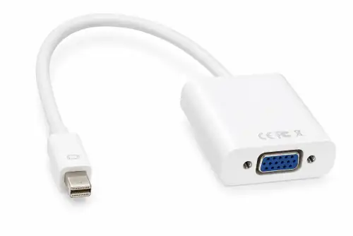 Przejściówka z gniazda VGA na wtyczkę Mini DisplayPort, kompatybilna z Thunderbolt, biała, blister DINIC, 0,20 m