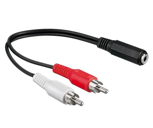 5mm Stereo jack female to 2x RCA male 