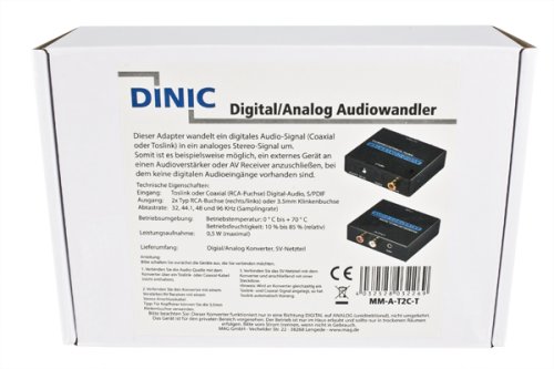 Convertidor de audio digital/analógico, negro, BOX convierte las señales de audio digital en analógicas