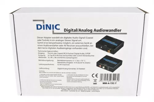 Digital/analogue audio converter, black, BOX converts digital to analogue audio signals