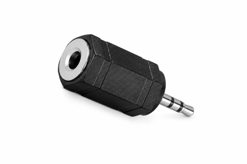 Audio adapter 2.5mm stereo plug to 3.5mm socket, black, DINIC blister pack